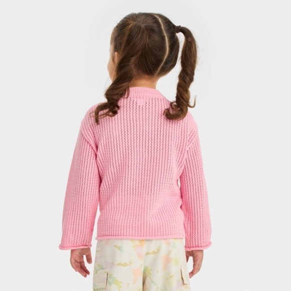 Grayson Mini Pink Open Weave Sweater for Girls Size 5T Cozy ~ Girlhoodcore! - Picture 2 of 4